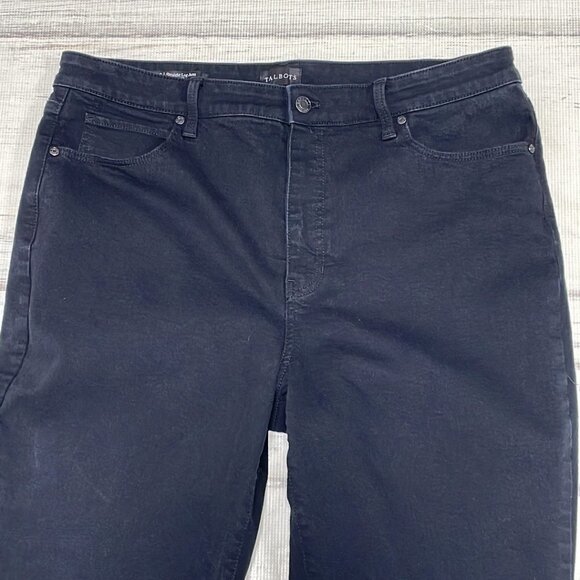Talbots Jeans Straight Leg Black Faded Denim Size 16 - Picture 4 of 9